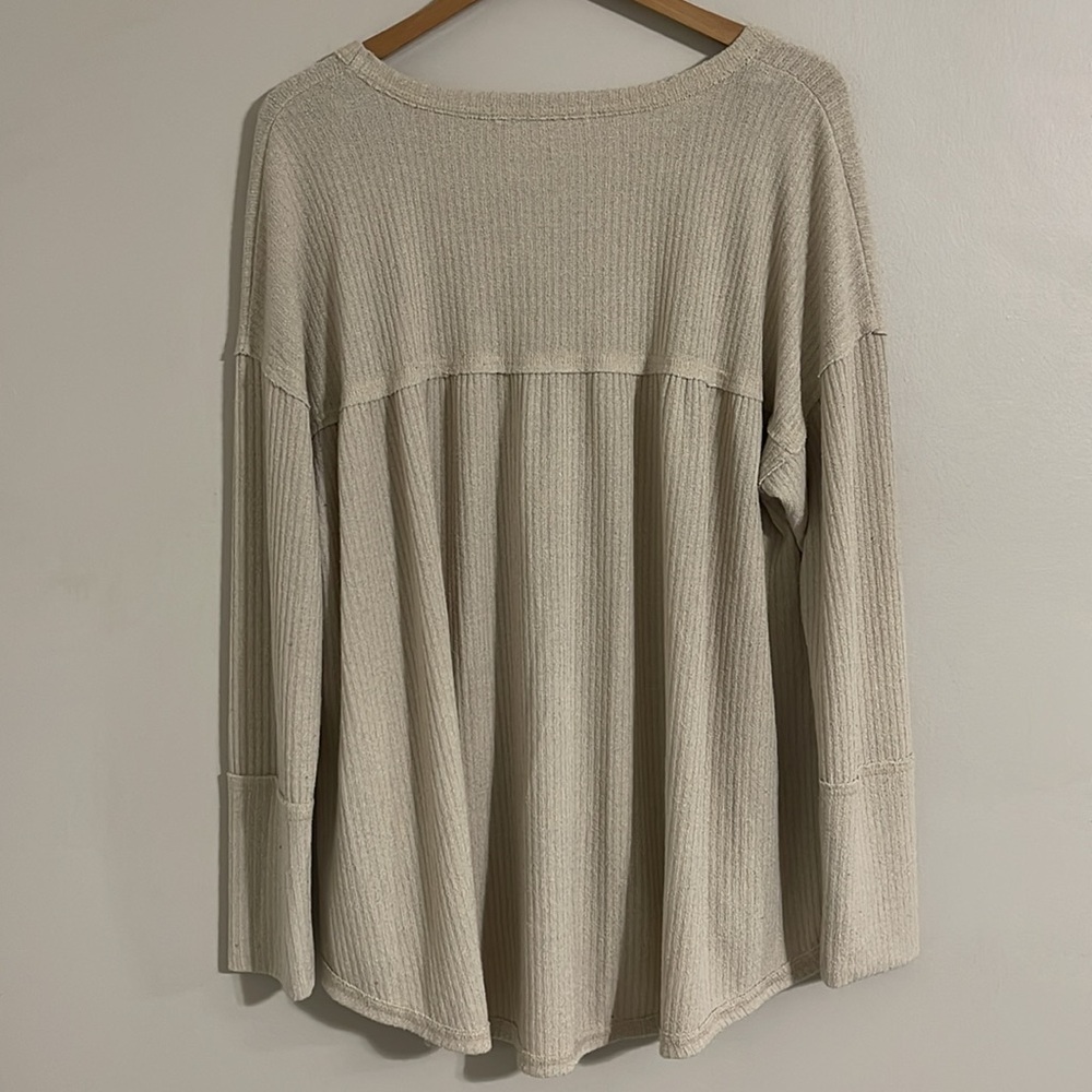 Altar'd State Beige Ribbed Blouse - Picture 6 of 9